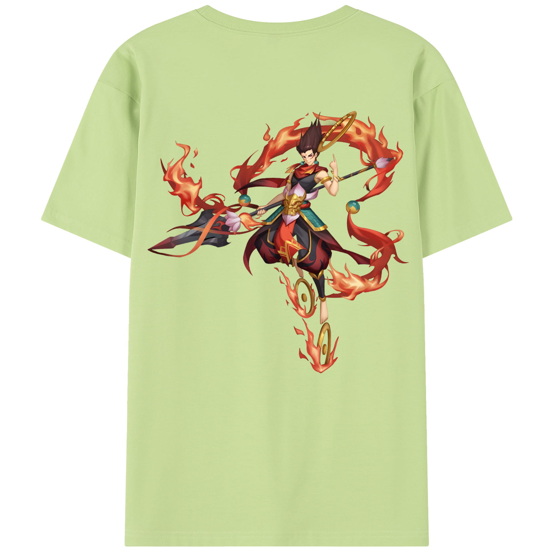 （画像用） Ne Zha 2 ナタ 魔童の大暴れ 綿100％半袖Tシャツ（背面プリント）